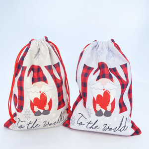 Bolsa de Regalo de Lino con Cordón de Diseño Profesional Sanas para Navidad, Impresión Digital al por Mayor para Promociones - Product Image 2