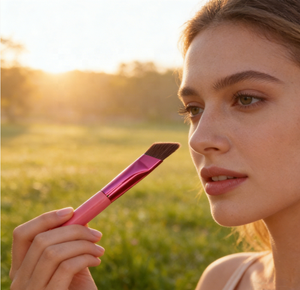 Ensemble de pinceaux de maquillage carrés multi-usages Alori personnalisés, matériau en poils rouges, prix bas, correcteur, crayon à sourcils et sourcils utilisés - Product Image 1