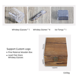 Verre à <span class=keywords><strong>whisky</strong></span> vintage personnalisé double old fashioned avec logo gravé, boîte cadeau en bois transparente, capacité 301-400 ml, retraite - Product Image 4