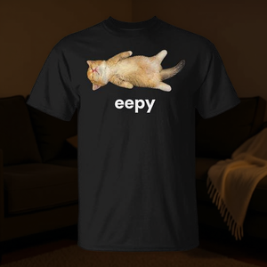 Camiseta Eepy Cat Meme para persona soñolienta, diseño divertido, talla unisex para adultos - Product Image 3