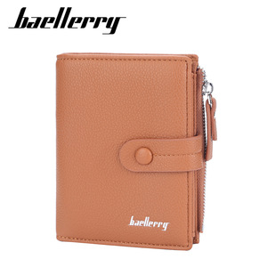 Cartera corta Baellerry para mujer, de piel sintética con diseño de lichi, múltiples ranuras para tarjetas, cierre de hebilla y cremallera, moderna y pequeña. - Product Image 1