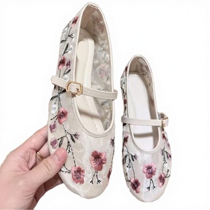 Nouvelles Chaussures Plates Ballerines à Enfiler pour Femme Hiver 2026, Tissu Maille Décontracté Mode Printemps-Été avec Broderie Fleur de Sable - Product Image 2