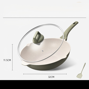 Ventes Flash : Wok de Friture <span class=keywords><strong>en</strong></span> <span class=keywords><strong>Pierre</strong></span> Maifan à Fond Composite Anti-Brûlure et Antiadhésif – Ustensile de Cuisine Spécial pour l'Export - Product Image 2