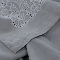Nappe en coton et lin brodée à la main, nappe perforée pour la maison, mariage, restaurant, couverture de table, fête, hôtel