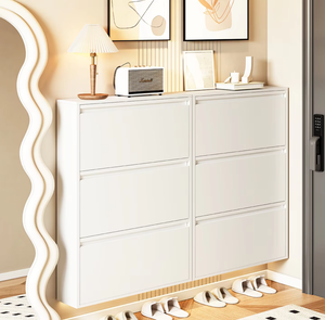 Meuble à <span class=keywords><strong>chaussures</strong></span> moderne suspendu ultra-étroit en acier, gain de place, avec multiples rangements, pour entrées, salons et chambres - Product Image 6