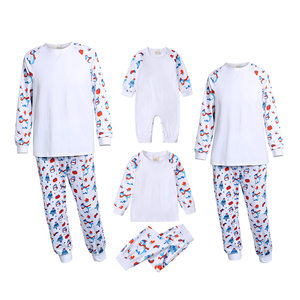 Pijamas de poliéster personalizadas para mujer, conjunto familiar <span class=keywords><strong>a</strong></span> juego, cintura elástica, transpirables, color liso, otoño invierno - Product Image 1