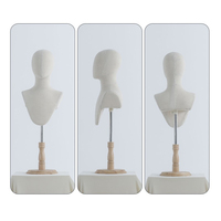 Présentoir de buste en métal réglable pour hommes Mannequin en mousse PU à la mode en matière plastique élégante pour écharpe de vêtements pratique