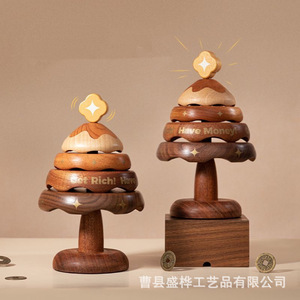 Christmas Tree Coaster <b>Wooden</b> <b>Desk</b> Decor Coffee Cup Mat Insulation Pad Holiday Ornament Shandong Made A25827 - Product Image 3