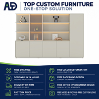 Armoire de rangement de bureau moderne avec éclairage LED, bibliothèque vitrée pour salle de direction
