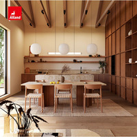 Armoires de cuisine en placage de chêne blanc Japandi sur mesure, style Wabi Sabi, porte d'armoire de cuisine en bois avec étagère
