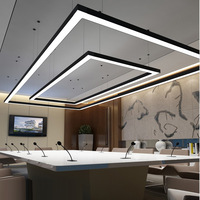 Luminaire suspendu commercial LED carré en aluminium à raccordement sans soudure pour gymnases, centres commerciaux, supermarchés, salles de conférence et bureaux, Garantie 5 ans, Projet