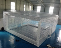 Dôme gonflable transparent en bâche PVC imperméable pour soirées multi-personnes et loisirs nocturnes