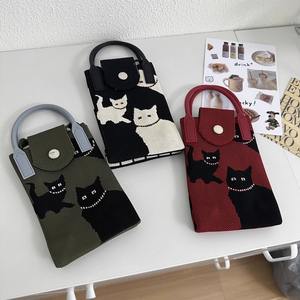 Sac fourre-tout tricoté personnalisé pour femmes sac à main écologique à motif d'oreiller doux avec fermeture à bouton transport de téléphone portable pour l'été - Product Image 1