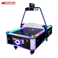 Marwey Machine de jeu d'arcade de hockey sur air électronique de luxe à monnayeur, Table de hockey sur air d'arcade portable d'intérieur
