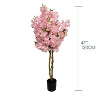 Arbre artificiel suspendu en fleurs de cerisier, 120 cm, en soie synthétique, branche de Sakura détachable pour la décoration de plafond de maison ou d'hôtel