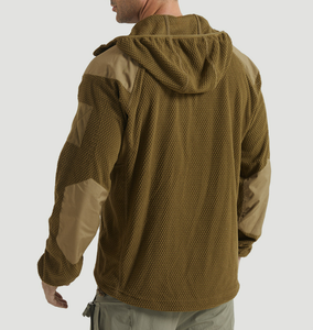 Veste polaire thermique d'hiver camouflage DFJ0924 avec capuche ou col, fermeture éclair sur la poitrine, patch renforcé - Product Image 6