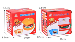 Jouet en bois de cuisine pour enfants : Blocs d'empilage et de correspondance pour faire des sandwichs et des hamburgers, jouet de cuisine en bois, jouets alimentaires pour la cuisine - Product Image 5