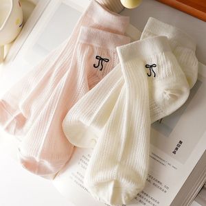 Women Breathable Short <b>Socks</b> Solid Color Bow Mesh Low Cut Summer Casual <b>Socks</b> - Product Image 4