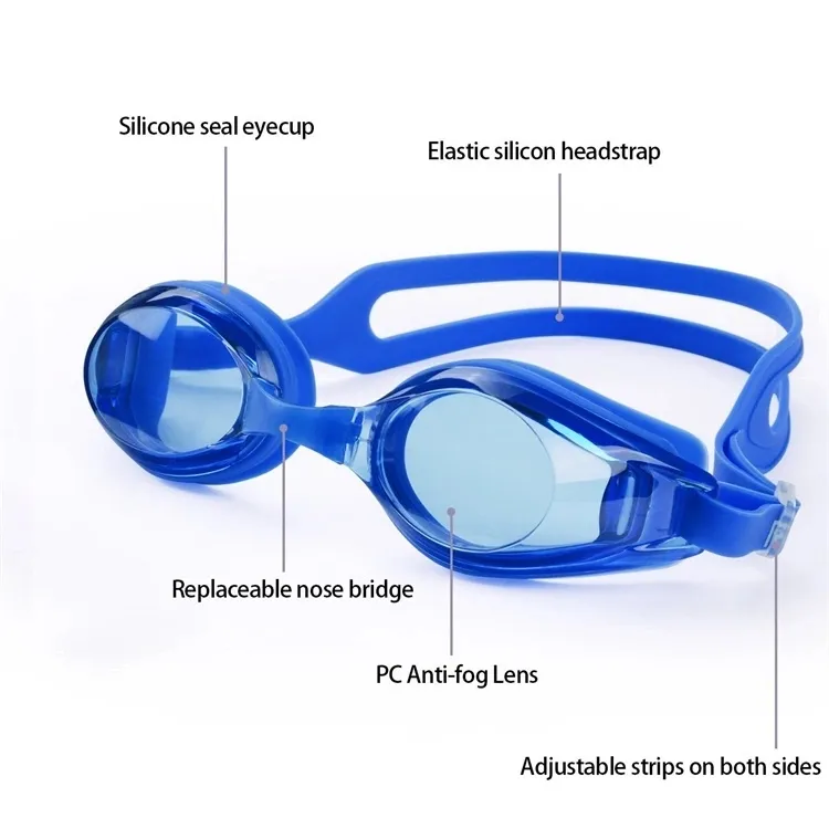 Lunettes de bain une pièce pour adultes et enfants, avec étui, anti-buée, optique, nouveauté