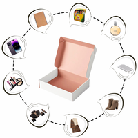 Individuelles Logo 10 × 10 × 5 Papierboxen luxuriöses Design rosa Versandtasche Versandkarton für Kleidung