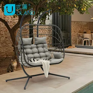 Uland-columpio colgante para exteriores para 3 personas, silla reclinable de dos plazas para Patio