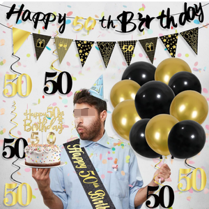 Guirnalda de Banderines para Fiesta de <span class=keywords><strong>Cumpleaños</strong></span> Número 50/<span class=keywords><strong>55</strong></span>, Decoración Colgante, Globos de Papel de Aluminio del 0 al 9, Centro de Mesa de Panal, Adorno para Pastel, Suministros para Fiestas - Product Image 4