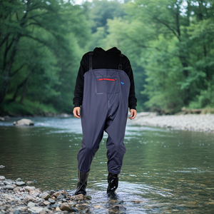 Pantalon de pluie et de wading <span class=keywords><strong>pour</strong></span> homme, une pièce, bleu, intégral, épaissi, imperméable, avec fermeture à sangle, en PVC, avec couvre-bottes intégrés, personnalisable, <span class=keywords><strong>pour</strong></span> la plage - Product Image 4
