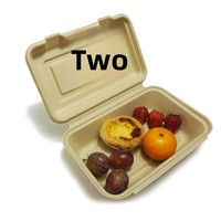 Vaisselle jetable biodégradable en pulpe de bambou, qualité alimentaire, compatible micro-ondes, capacité 900 ml, boîtes à gâteaux, bento, repas, boîtes à emporter
