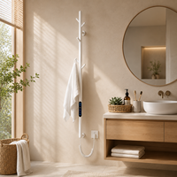 Sèche-serviettes mural électrique en acier inoxydable, design créatif en forme de branche d'arbre, à commande tactile intelligente, pour salle de bain (vente en gros)