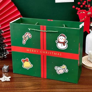 재고 준비 크리스마스 트리 디자인 종이 가방 맞춤형 장식 선물 - Product Image 2