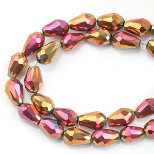 Zhubi 3x5mm 4x6mm Waterdrop Glass Beads đối với trang sức làm mạ màu pha lê thả hạt cho mặt dây chuyền vòng cổ trang trí - Product Image 2