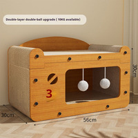 Nouveau Nid à gratter pour chat à deux niveaux, résistant à l'usure, maison intégrée pour chat, structure d'escalade durable pour chat