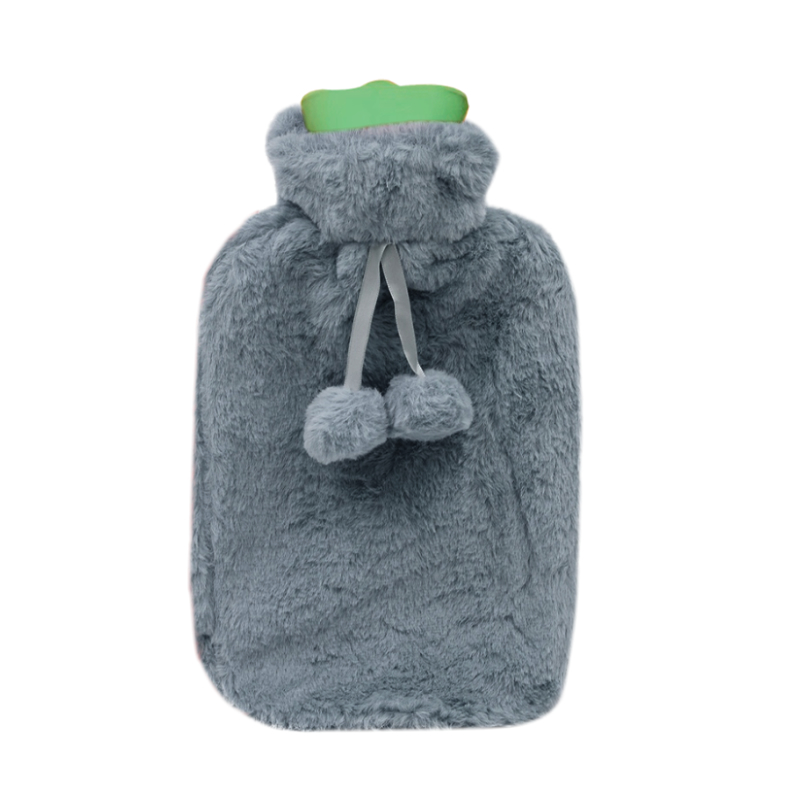 Согревающая резиновая бутылка для горячей воды 2022, 2 л, с плюшевой крышкой, полиэстеровый мешок для воды 2000 мл для согрева рук и ног