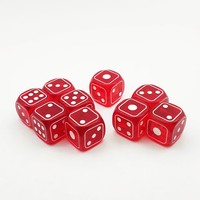 Papan kasino merah transparan Set Game Rpg dadu inti cair dadu presisi polihedral D6 sisi bulat 16mm dadu Resin