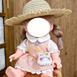 [<b>Cloth</b> Only] Attractive Spring and Autumn Princess Dress for 26cm <b>Doll</b>, Checkered Rabbit Head Bag Set - Product Image 3