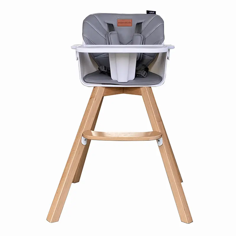 Mamakids hot selling baby plastic chair seats infant wooden high chair feeding chair with 360 degree rotation