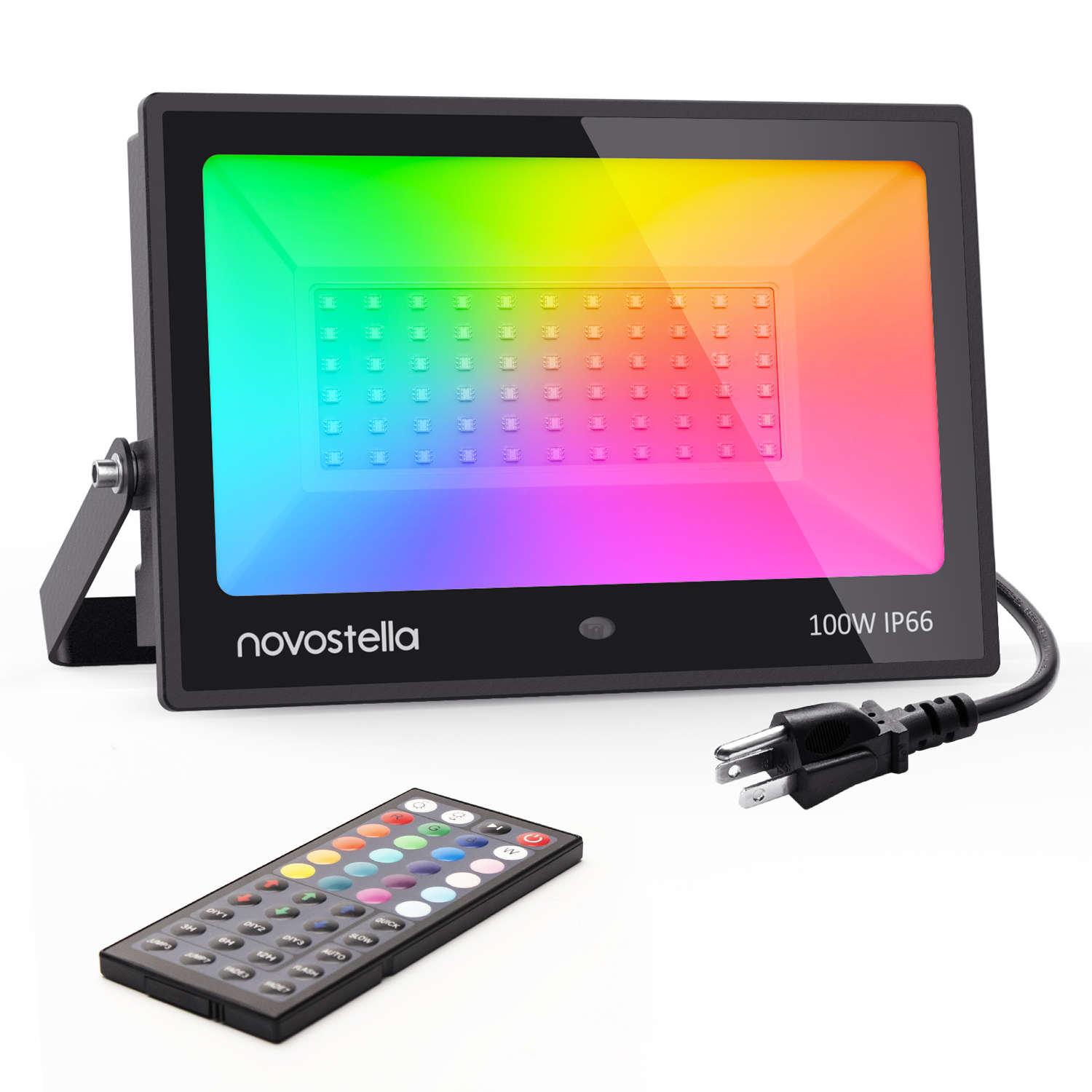 100W HA CONDOTTO LA Luce di Inondazione di RGB IP66 Esterna Impermeabile del Proiettore di 44 chiave di IR Telecomando Multi Colore Che Cambia LED di Paesaggio luce
