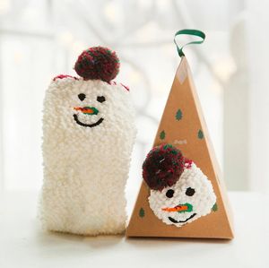 Chaussettes de Noël à motif animal mignon, cerf, cadeau, chaussettes en velours corail 3D moelleuses, épaisses et chaudes pour l'hiver, pour femmes, cadeau du Nouvel An, chaussettes avec boîte - Product Image 5