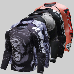 Custom MMA Fightwear abbigliamento sublimazione BJJ Rash Guard maglietta a manica lunga compressione maglietta da allenamento per MMABoxingJiu-Jitsu - Product Image 6