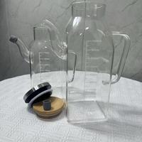 Bocal en verre de stockage d'huile de noix de coco créatif populaire avec bouteille d'huile à couvercle hermétique pour huile d'olive, miel