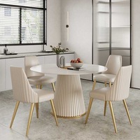 Mobilier de magasin de luxe ensemble de table à manger moderne pas cher 4 chaises table à manger en marbre table à manger ronde