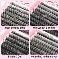 Paquete de Pestañas Preformadas en Volumen 30D 40D 50D 60D 8-16mm 640 Piezas, Extensiones de Pestañas Individuales en Racimo, Gran Capacidad, Profesional