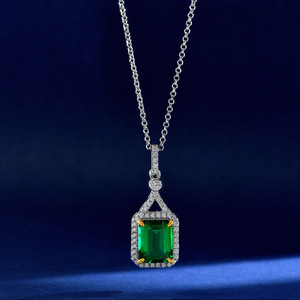 Fashion <b>Jewelry</b> Pendant Necklace Female Green Necklace for Gift Wedding Engagement - Product Image 1