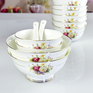Lot de dix bols hauts de 4,5 pouces en porcelaine osseuse émaillée, série Saison de la Course, pour la vente en gros de pièces détachées de vaisselle en céramique - Product Image 4