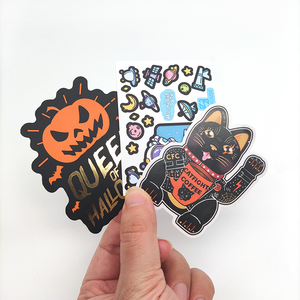 Tùy Chỉnh Vuông 3D Chết Cắt Không Thấm Nước PVC Vinyl Dính Dán UV In Bóng Holographic Halloween Trang Trí Tấm - Product Image 1