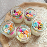 Pot de bouteille de Pudding bougies de céréales étiquette privée Dessert aromathérapie cire de soja parfum bougie cadeaux