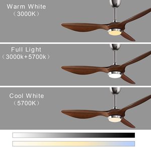 Ventilateur de plafond avec lumière, 52 pouces, moteur CC à télécommande dimmable, 5 pales en verre modernes, silencieux, réversible, 6 vitesses, minuterie - Product Image 2