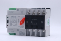 Inverseur PV triphasé/monophasé 2P sur rail DIN avec commutateur de transfert automatique double alimentation 63A/125A, pouvoir de coupure 3kA, IP20, industriel