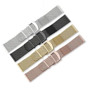 Correa de Reloj de Acero Inoxidable con Malla Milanesa de 20mm 22mm, Acabado Pulido y Cepillado, Color Oro Rosa, para Reloj <span class=keywords><strong>iwc</strong></span> <span class=keywords><strong>Pilot</strong></span> - Product Image 6