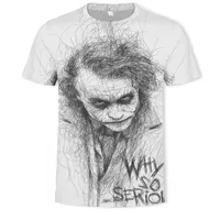Toptan Joker T shirt erkekler palyaço Tshirt 3D baskılı gömlek kafatası kısa kollu